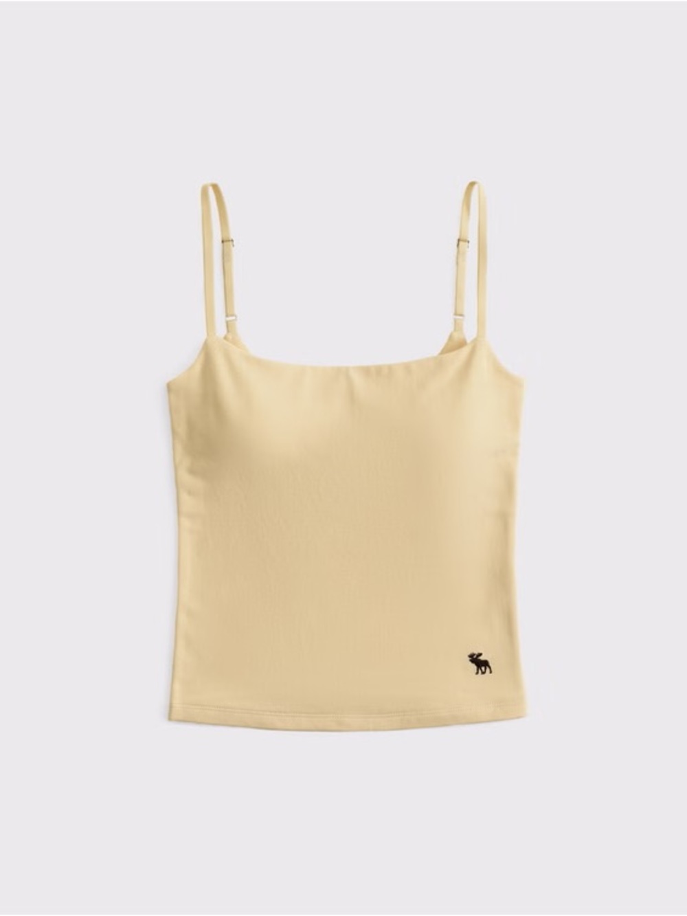 Abercrombie & Fitch Slim Spaghetti-Strap Bra-Free Cami in Pale Yellow
